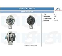 Alternatore BV PSH 120A - 935.510.120.415 per SSANGYONG KORANDO 2.0 e-XDi