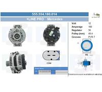 Alternatore BV PSH 180A - 555.554.180.014 per MERCEDES CLASSE E (W211)