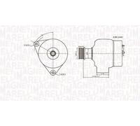Alternatore con puleggia 063731138010 MAGNETI MARELLI