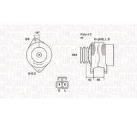 Alternatore con puleggia 063731530010 MAGNETI MARELLI per FORD MAZDA