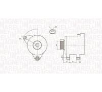 Alternatore con puleggia 063731546010 MAGNETI MARELLI per AUDI VW SKODA
