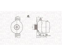Alternatore con puleggia 063731636010 MAGNETI MARELLI per FORD TRANSIT Autobus