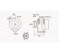 Alternatore con puleggia 063731727010 MAGNETI MARELLI