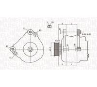 Alternatore con puleggia 063731729010 MAGNETI MARELLI per VW SEAT SKODA