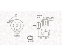 Magneti Marelli 063731746010 Alternatore Audi, Skoda, V