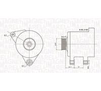 Alternatore con puleggia 063731747010 MAGNETI MARELLI per OPEL ASTRA H Familiare