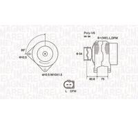 Alternatore con puleggia 063731757010 MAGNETI MARELLI per LAND ROVER BMW