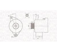 Alternatore con puleggia 063731796010 MAGNETI MARELLI per TOYOTA LAND CRUISER 90