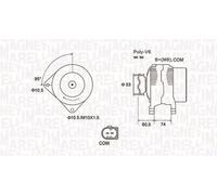 Magneti Marelli Alternatore 063731905010 con puleggia per BMW E60/E61 525D 530D