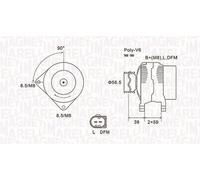 Magneti Marelli Alternatore 063731911010 con puleggia per Audi A4 B7 e A4 B7 Avant