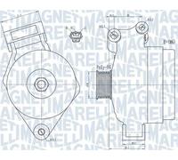 Magneti Marelli Alternatore 063731925010 105A con puleggia per Ford Focus