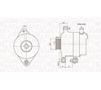 Alternatore con puleggia 063731949010 MAGNETI MARELLI per PEUGEOT TOYOTA CITROËN