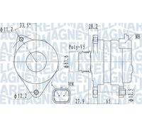 Alternatore con puleggia 063732016010 MAGNETI MARELLI per ALFA ROMEO FIAT