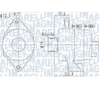 Magneti Marelli Alternatore 063732050010 con puleggia per Alfa Romeo, Fiat, Lancia, Opel