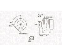 Alternatore con puleggia 063732051010 MAGNETI MARELLI per BMW 7 5 5 Touring X3