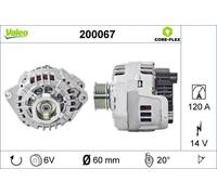 Alternatore con puleggia 200067 VALEO per PEUGEOT CITROËN FIAT