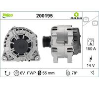 Valeo Alternatore con puleggia 200195 per Citroën, Peugeot, Fiat, DS