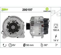 Valeo Alternatore trifase 200197 con puleggia per VW Audi