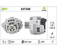 Alternatore con puleggia 437349 VALEO per PEUGEOT CITROËN FIAT