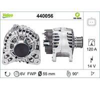 Valeo Alternatore 440056 - 14 V 125 A Ø 55 mm con puleggia per Dacia Duster / Renault