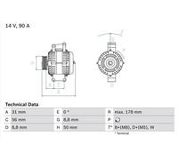 Alternatore con puleggia a ruota libera 0 986 041 530 BOSCH per MERCEDES-BENZ