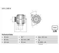BOSCH 0 986 047 380 Alternatore