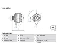 Alternatore con puleggia a ruota libera 0 986 048 530 BOSCH per SEAT SKODA VW