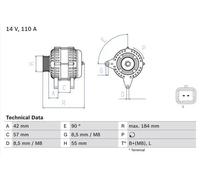 Alternatore con puleggia a ruota libera 0 986 048 611 BOSCH per RENAULT NISSAN