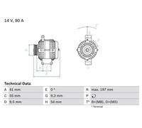 Alternatore con puleggia a ruota libera 0 986 048 771 BOSCH per FIAT CITROËN