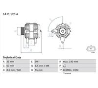 Alternatore con puleggia a ruota libera 0 986 049 030 BOSCH per RENAULT DACIA