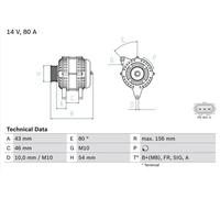 BOSCH 0 986 049 151 Alternatore