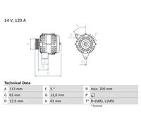 BOSCH 0 986 049 530 Alternatore
