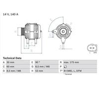 BOSCH 0 986 080 600 Alternatore