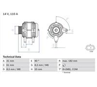 Alternatore con puleggia a ruota libera 0 986 080 710 BOSCH per RENAULT
