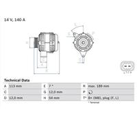 BOSCH 0 986 083 820 Alternatore