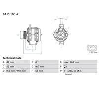 BOSCH 0 986 084 190 Alternatore