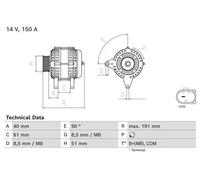 Alternatore con puleggia a ruota libera 0 986 085 020 BOSCH per AUDI Q5 A5 A4 B8