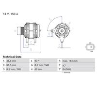 BOSCH 0 986 086 300 Alternatore