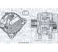 Alternatore con puleggia a ruota libera 063731545910 MAGNETI MARELLI per FORD