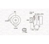 Alternatore con puleggia a ruota libera 063731644010 MAGNETI MARELLI per SKODA