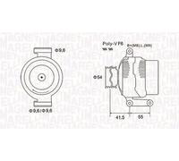 Alternatore con puleggia a ruota libera 063731862010 MAGNETI MARELLI per FIAT