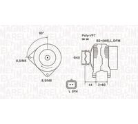 Alternatore con puleggia a ruota libera 063731877010 MAGNETI MARELLI per RENAULT