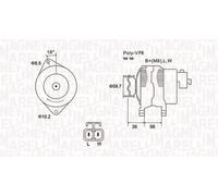 Alternatore con puleggia a ruota libera 063731901010 MAGNETI MARELLI per OPEL