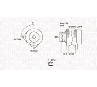 Magneti Marelli 063731933010 Alternatore Dacia, Nissan