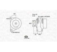 Alternatore con puleggia a ruota libera 063731958010 MAGNETI MARELLI