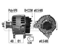 Alternatore con puleggia a ruota libera 209287A ERA per VW AUDI SEAT SKODA MAN