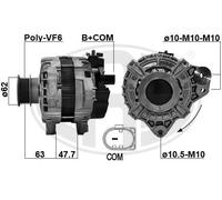 Alternatore con puleggia a ruota libera 209627 ERA per VOLVO V60 I S60 II S80 II