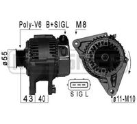 Alternatore con puleggia cinghia Poly-V 209003A ERA per TOYOTA COROLLA MR2 III