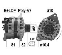 ERA Alternatore Generatore 150A 14V per Fiat Ducato Pritsche/Telaio