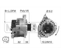 Alternatore con puleggia cinghia Poly-V 210076 ERA per AUDI VW SKODA